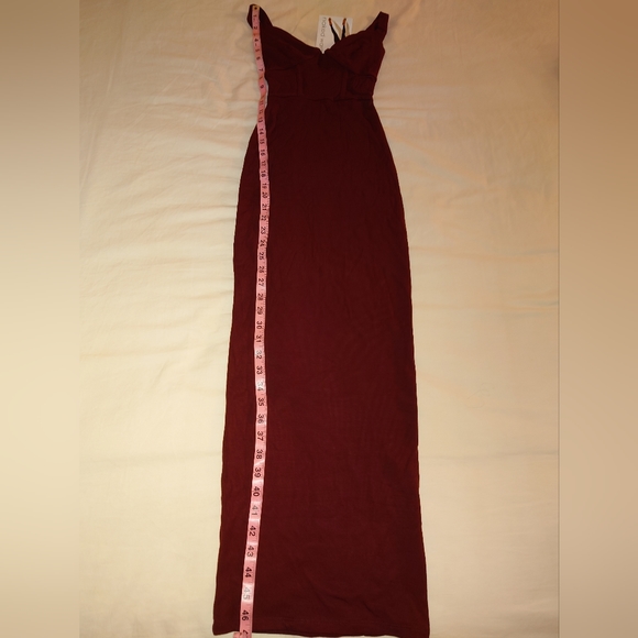 NWT Wine Baby Snatched NAKED WARDROBE BodyCon Midi Dress XS Burgundy Bustier xxs - Picture 7 of 9